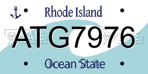 ATG7976 Rhode Island License Plate