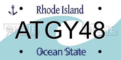 ATGY48 Rhode Island License Plate
