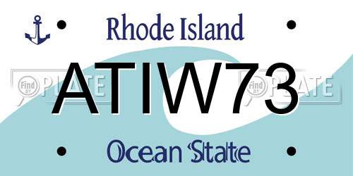 ATIW73 Rhode Island License Plate