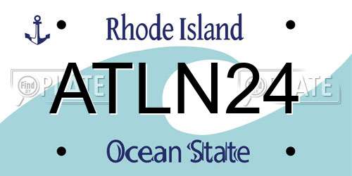 ATLN24 Rhode Island License Plate
