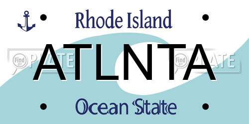 ATLNTA Rhode Island License Plate