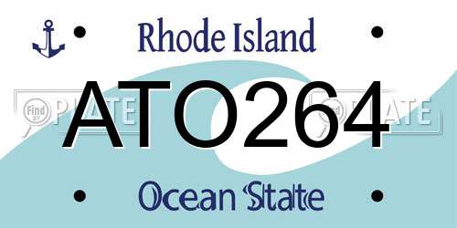 ATO264 Rhode Island License Plate