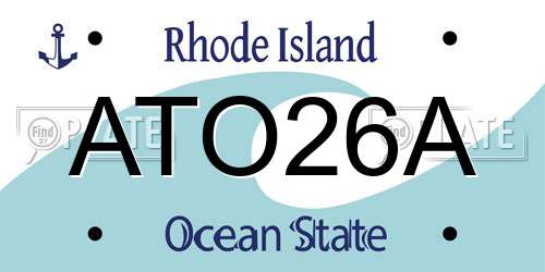 ATO26A Rhode Island License Plate