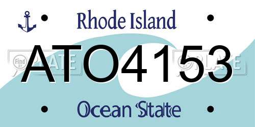 ATO4153 Rhode Island License Plate