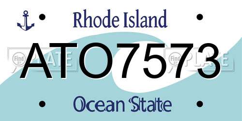 ATO7573 Rhode Island License Plate
