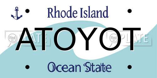 ATOYOT Rhode Island License Plate