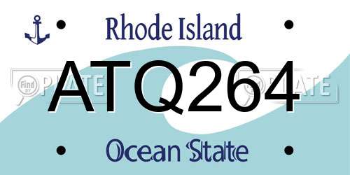 ATQ264 Rhode Island License Plate