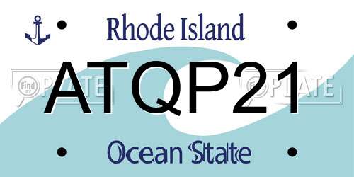 ATQP21 Rhode Island License Plate