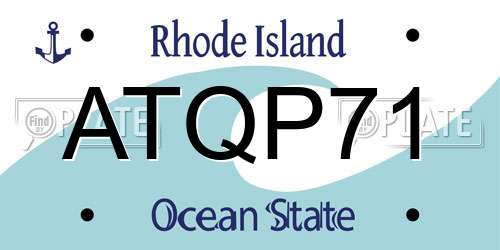 ATQP71 Rhode Island License Plate
