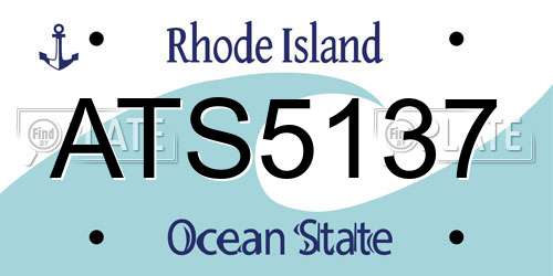 ATS5137 Rhode Island License Plate