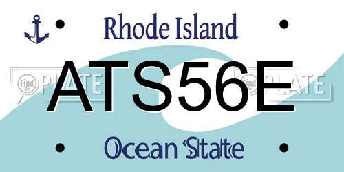 ATS56E Rhode Island License Plate