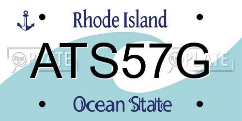 ATS57G Rhode Island License Plate