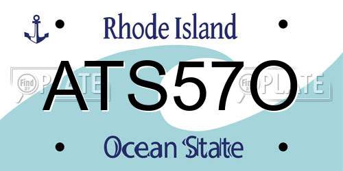 ATS57O Rhode Island License Plate