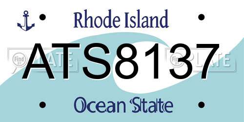 ATS8137 Rhode Island License Plate