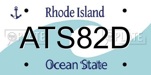 ATS82D Rhode Island License Plate