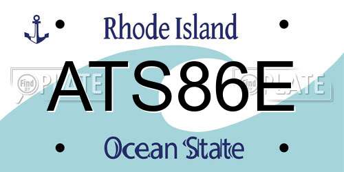 ATS86E Rhode Island License Plate
