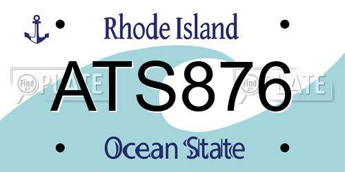 ATS876 Rhode Island License Plate