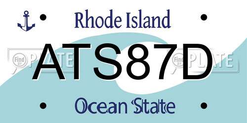 ATS87D Rhode Island License Plate