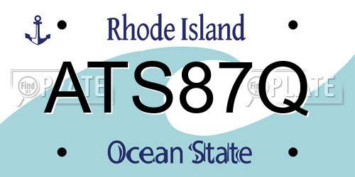 ATS87Q Rhode Island License Plate