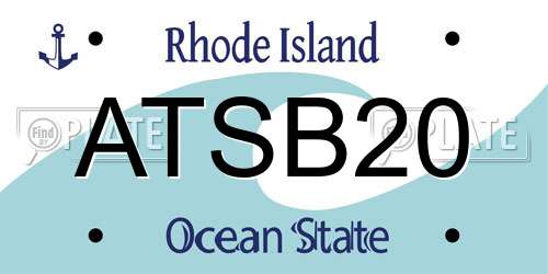 ATSB20 Rhode Island License Plate