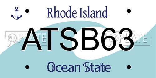 ATSB63 Rhode Island License Plate