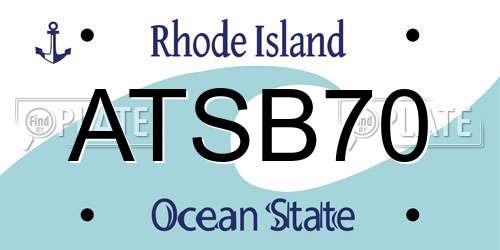 ATSB70 Rhode Island License Plate