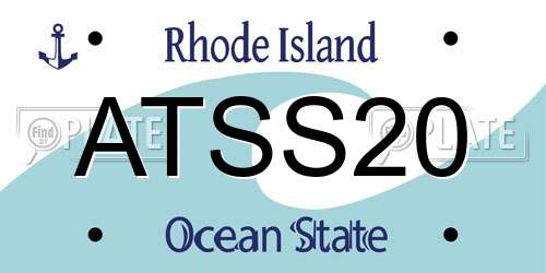 ATSS20 Rhode Island License Plate
