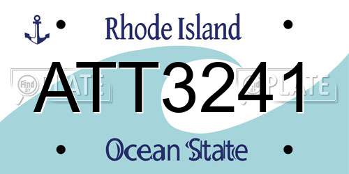 ATT3241 Rhode Island License Plate