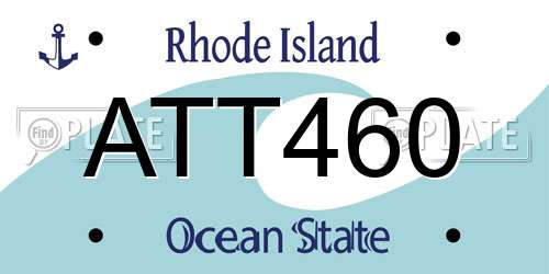 ATT460 Rhode Island License Plate
