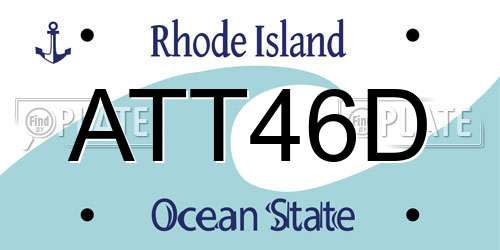 ATT46D Rhode Island License Plate