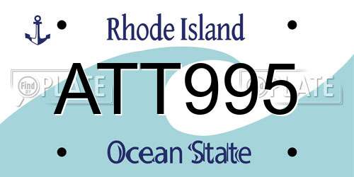 ATT995 Rhode Island License Plate