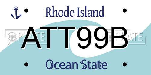 ATT99B Rhode Island License Plate
