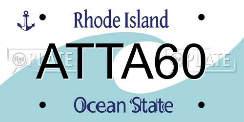 ATTA60 Rhode Island License Plate