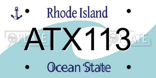 ATX113 Rhode Island License Plate