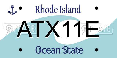 ATX11E Rhode Island License Plate