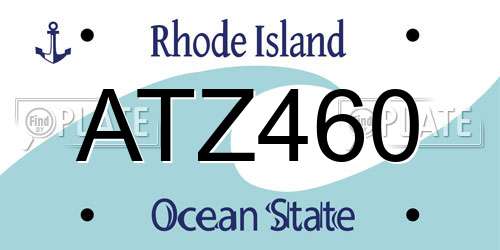 ATZ460 Rhode Island License Plate
