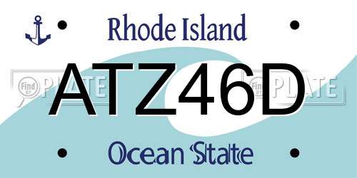 ATZ46D Rhode Island License Plate
