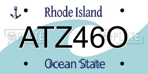 ATZ46O Rhode Island License Plate