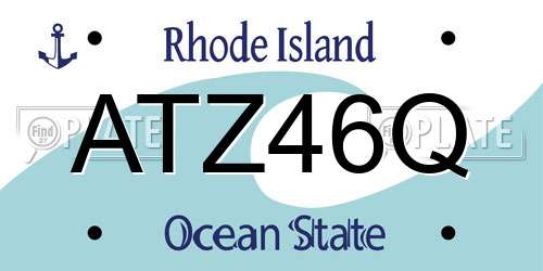 ATZ46Q Rhode Island License Plate