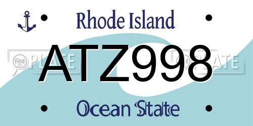 ATZ998 Rhode Island License Plate
