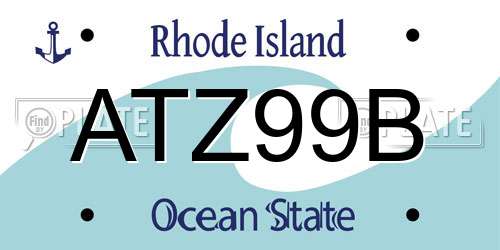 ATZ99B Rhode Island License Plate