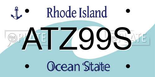 ATZ99S Rhode Island License Plate