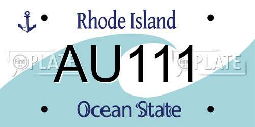 AU111 Rhode Island License Plate