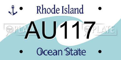 AU117 Rhode Island License Plate