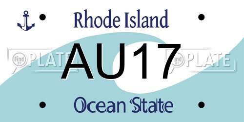 AU17 Rhode Island License Plate