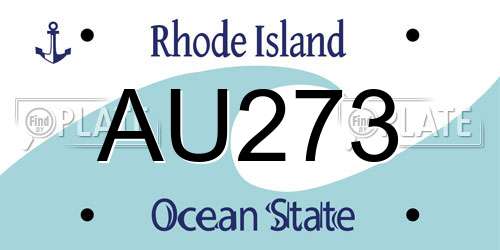 AU273 Rhode Island License Plate