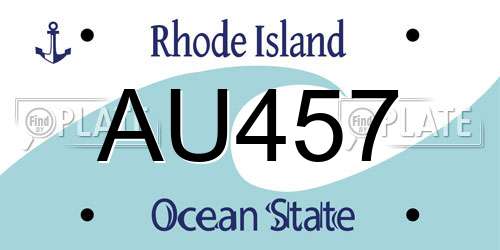 AU457 Rhode Island License Plate