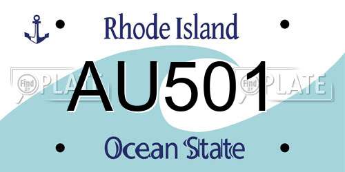 AU501 Rhode Island License Plate