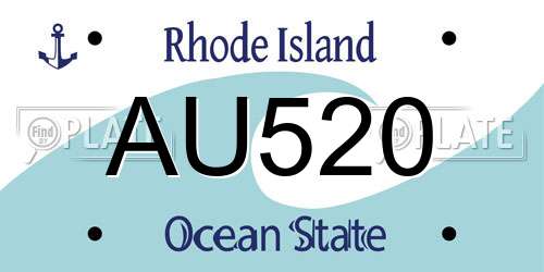AU520 Rhode Island License Plate