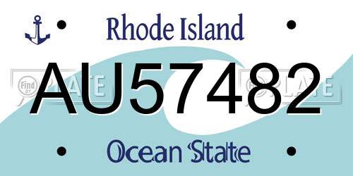 AU57482 Rhode Island License Plate